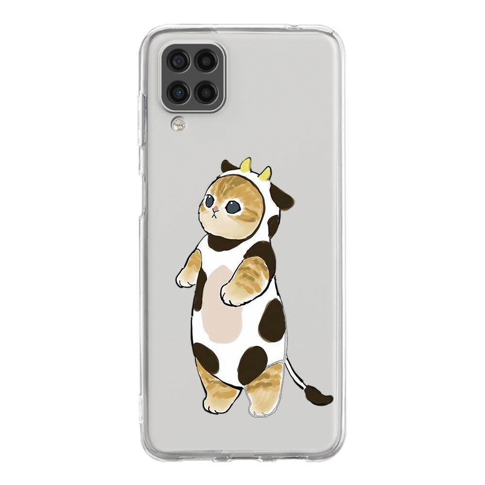 Cute Cat Cartoon Phone Case For Samsung Galaxy A51 A71 A21S A12 A11 A31 A41 A01 A03S A13 A33 A73 A53 A52 A32 5G A23 Clear Cover