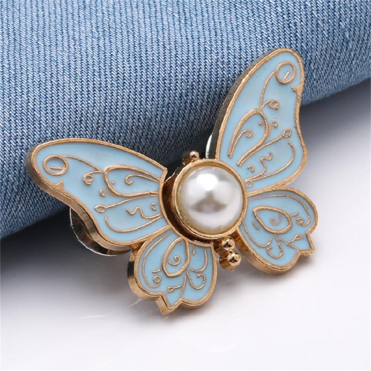 1/6 Pcs Button Pins Jeans Waist Buckles Detachable Pants Waist Tightener Jeans Button Pins Butterfly Waist Buckles