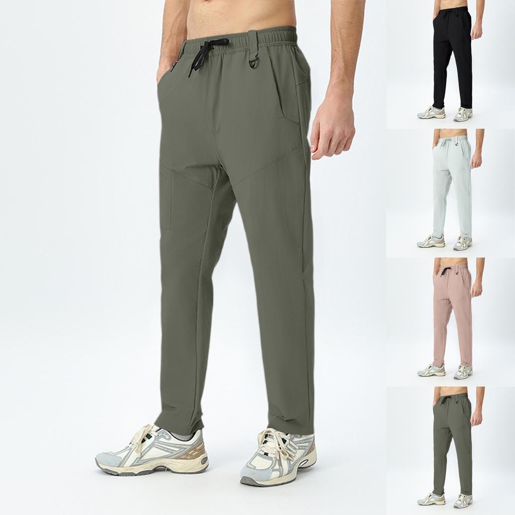 Men's And Women's Casual Sports Mountaineering Elastic Waist Trousers, Drawstring Breathable And Wear-resistant Multi-pocket Trousers