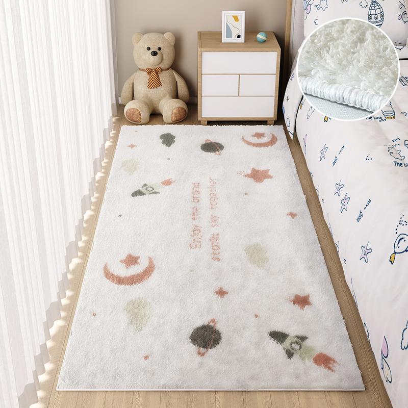 Bedroom Carpet - Complete Set Of Short Fleece Cartoon Kids' Room Bedside Rug For Home Balustrade Decorations