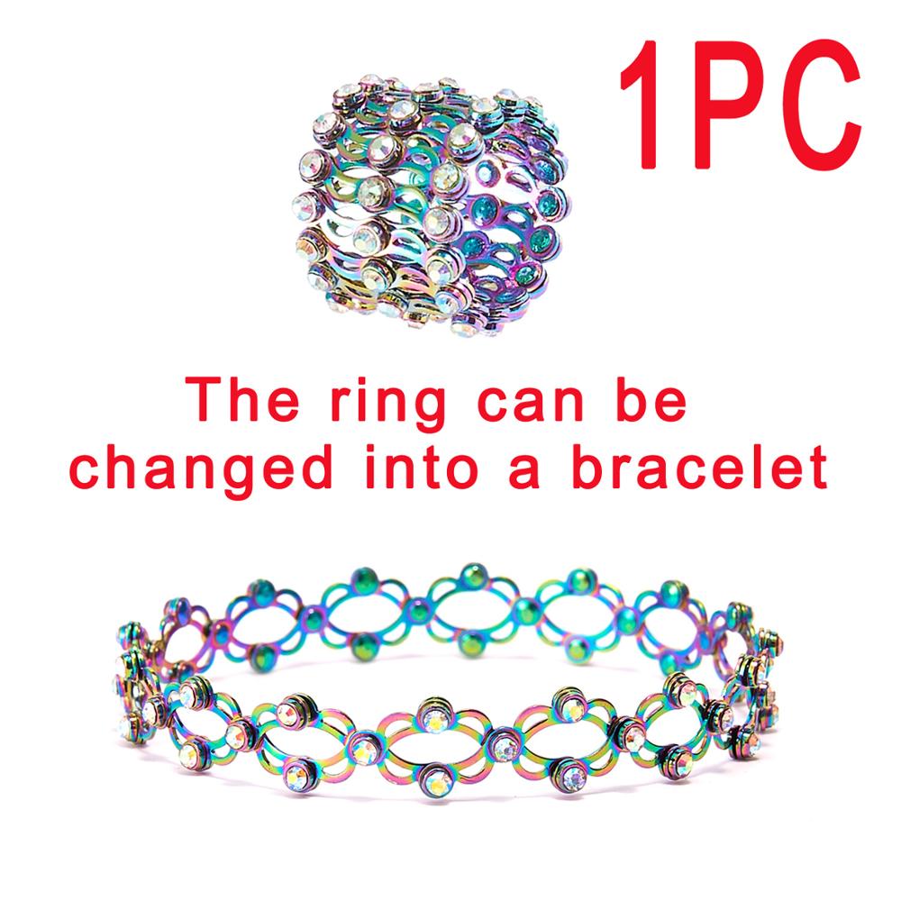 

New Creative Magic Retractable Charm Bracelet Shiny Rhinestone Inlaid Twist Stretchable Bangle For Women Men Personality Jewelry