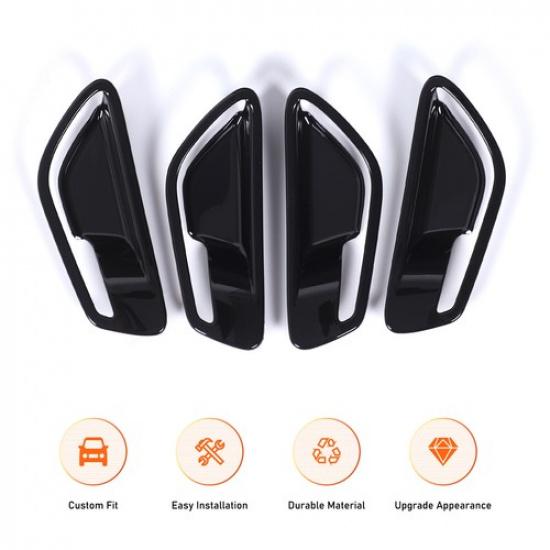 Glossy Black Inner Door Handle Bowl Trim Cover For Hyundai Santa Cruz +