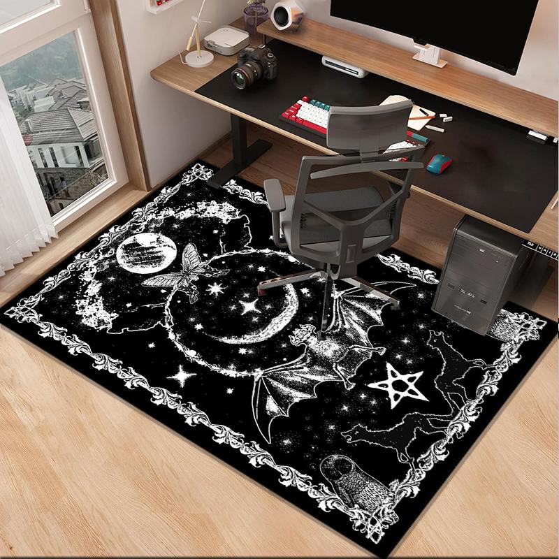 Golden Hamsa Symbol Office Rug Chair Mat, Entryway Carpet, Suitable for Front Door, Bedroom, Living Room, Desk, Holiday Gift