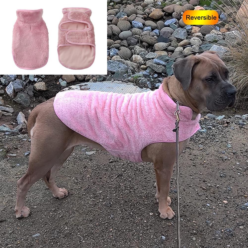 Winter Warm Pet Dog Clothes For Small Big Dogs Cats Reversible Fleece Puppy Jacket Sweater Chihuahua French Bulldog Coat Outfits