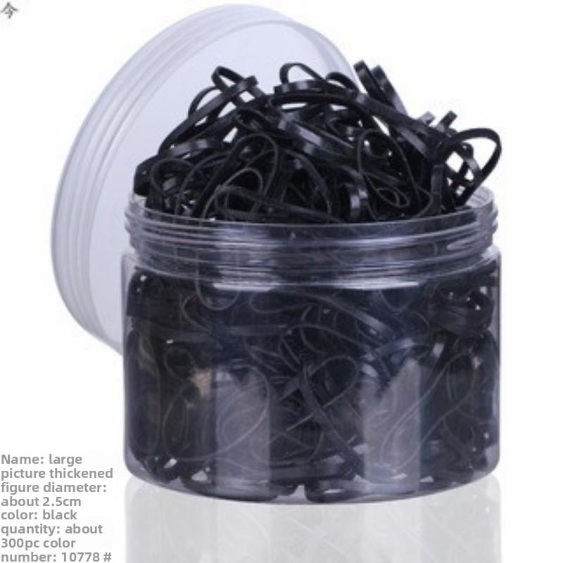 Hochelastisches Eimer-Gummiband Kleine Schlaufe Einweg-Gummiband Kinder Kleines Mädchen Haargummi Schwarz und Bunt Haarband