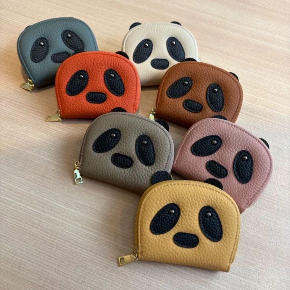 Mini Panda Card Holder Zipper Women Wallet Fashion PU Leather Coin Purse  Outdoor