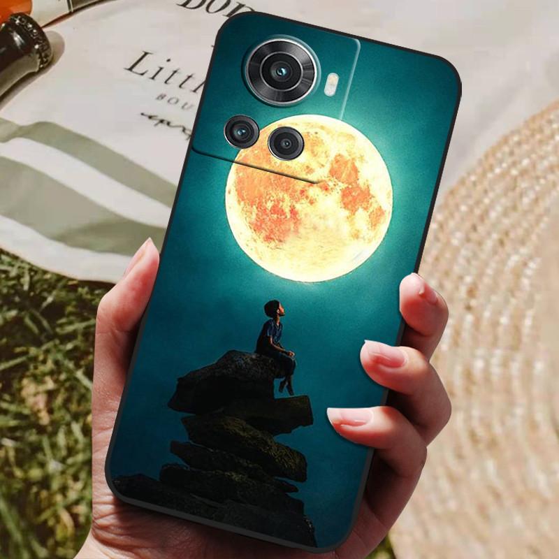 Pour OnePlus 10R 5G Coque Noir Silicone Souple Housse de Téléphone Pour OnePlus 10R Coque OnePlus10R 1+ 10 R Coques Arrière Lion Loup Coque Funda