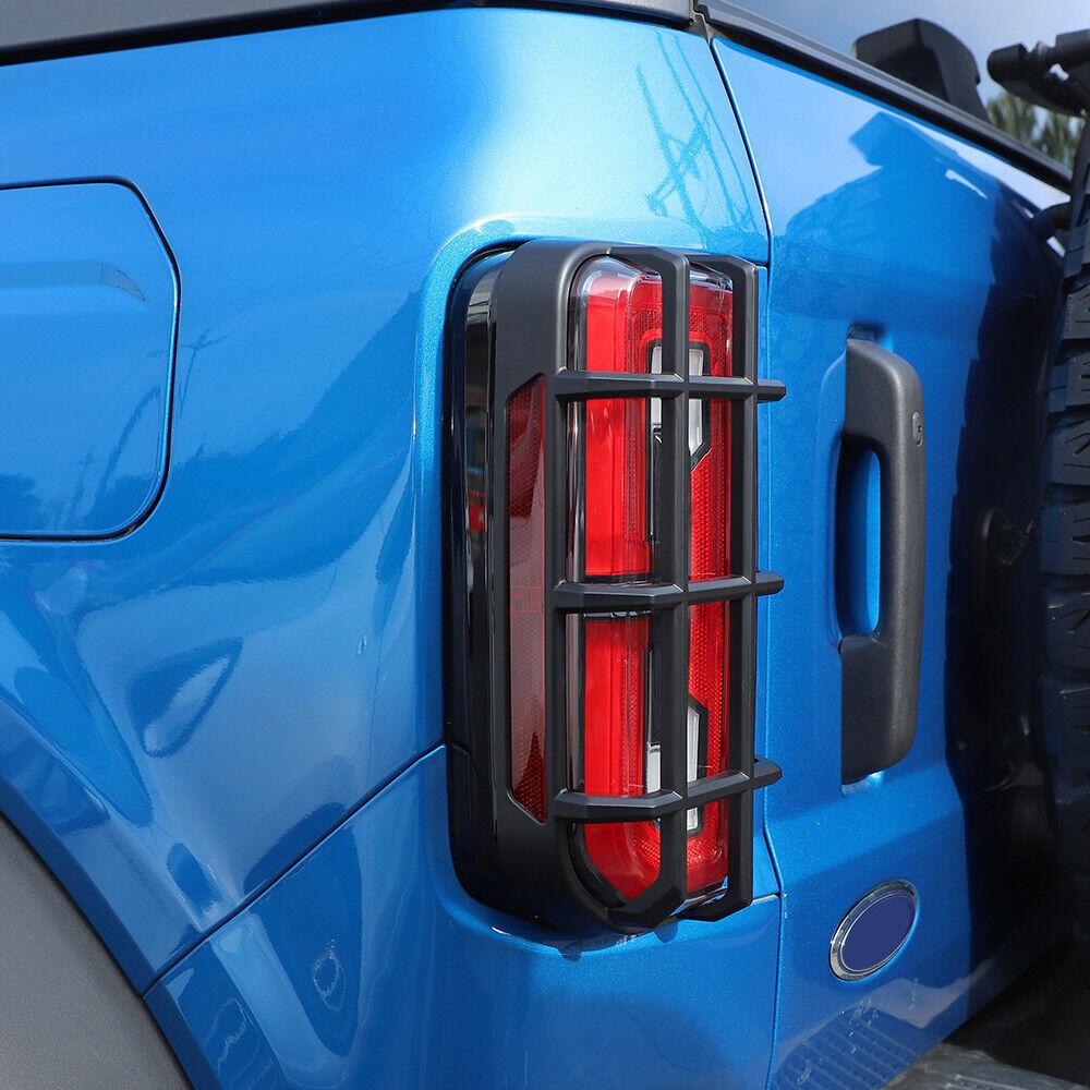 2x Rear Tail Light Lamp Cover Trim Bezel Accessories For Ford Bronco 2021+ Black