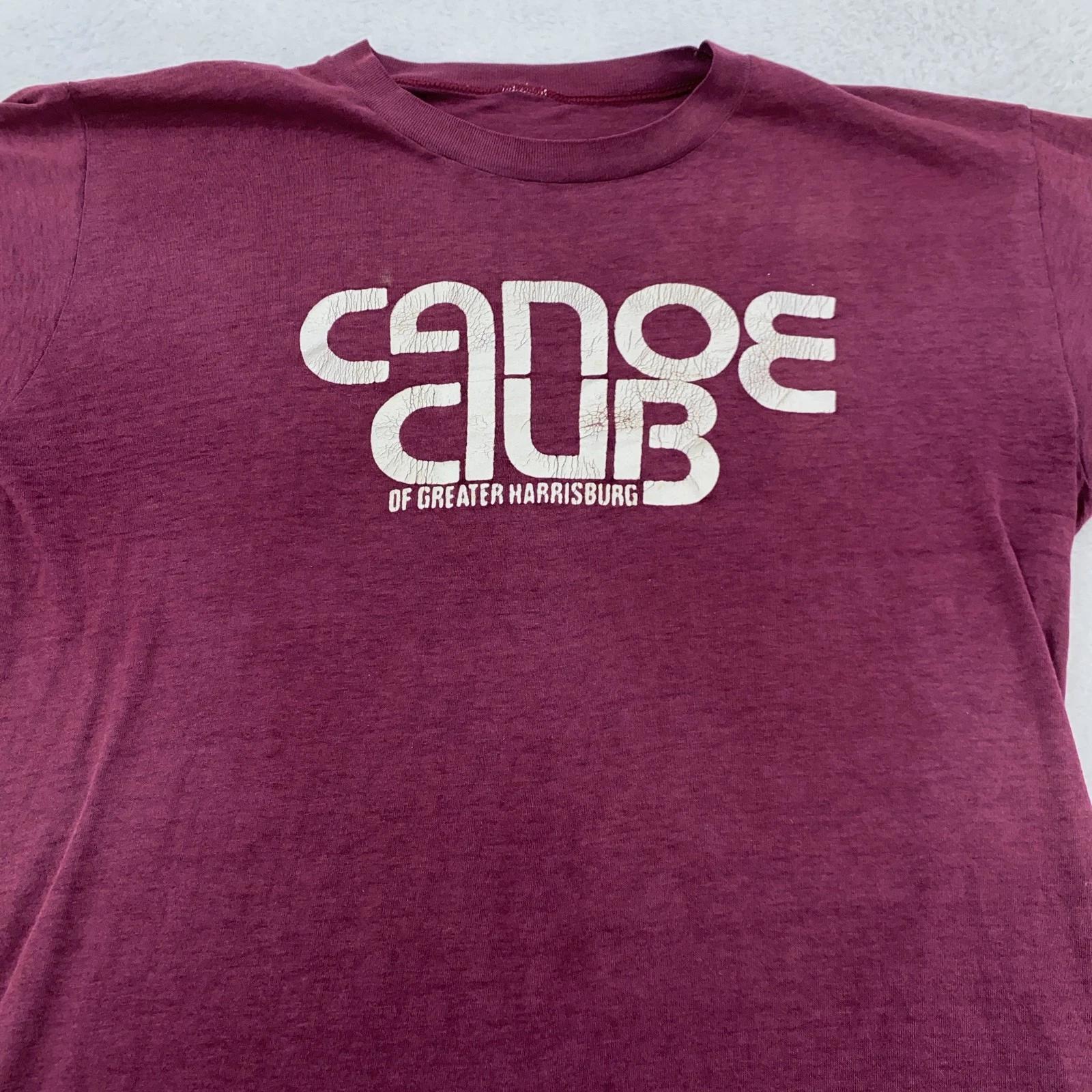 

Vintage Canoe Club T-Shirt Mens Medium Graphic Tee Greater Harrisburg PA 70s 80s L