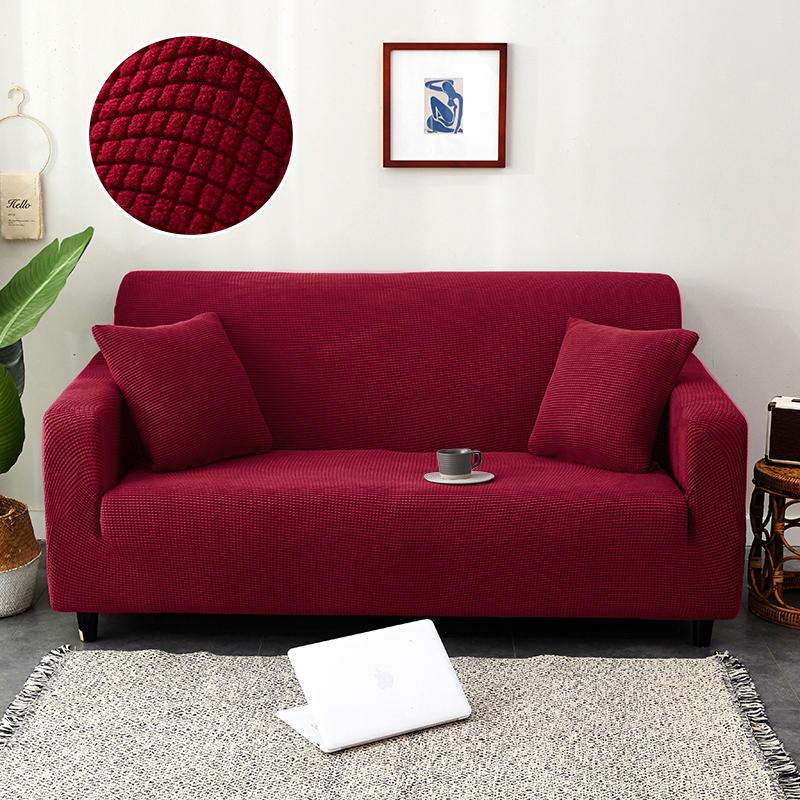 Stretch Sofabezug Möbelschutz Couch Weich mit elastischem Unterteil für Kinder, Polyester Spandex Jacquardstoff Kleine Karos