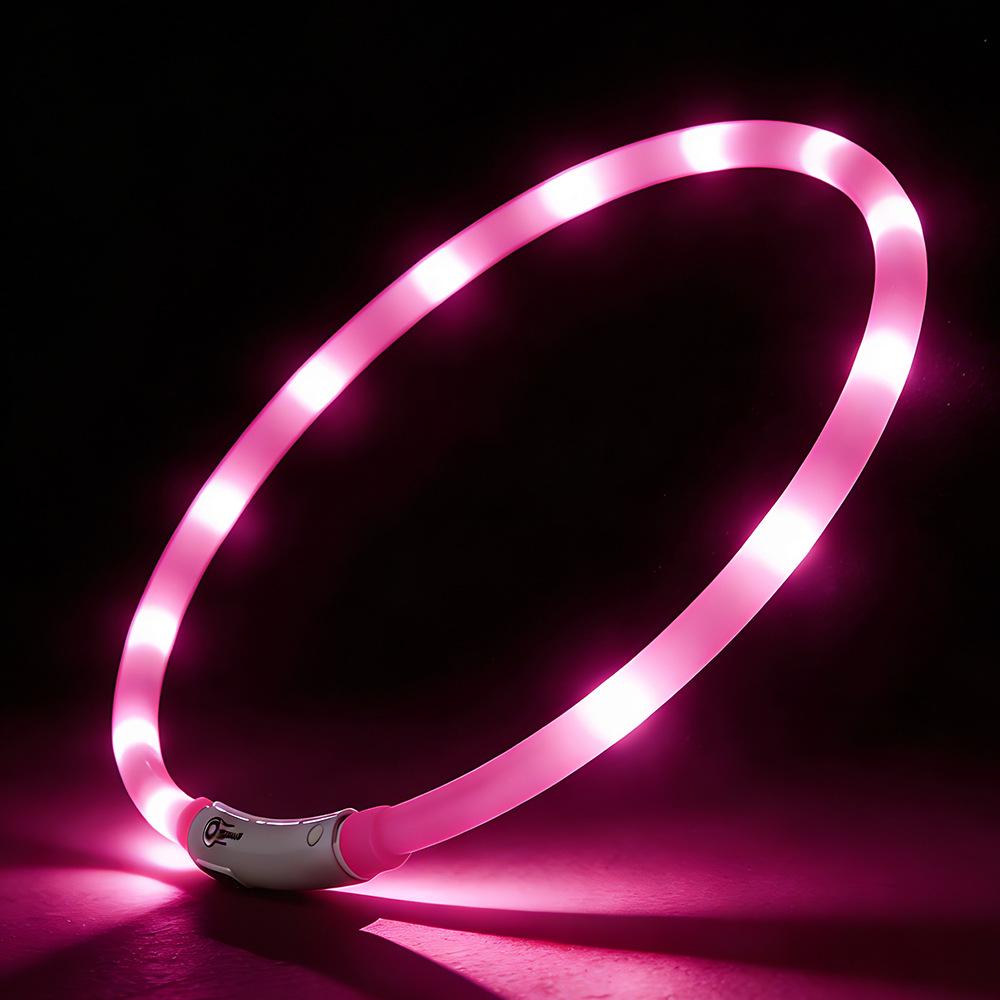 Luminous LED Pet Collar: USB Rechargeable Night Light Neckband for Cats & Dogs мерцание
