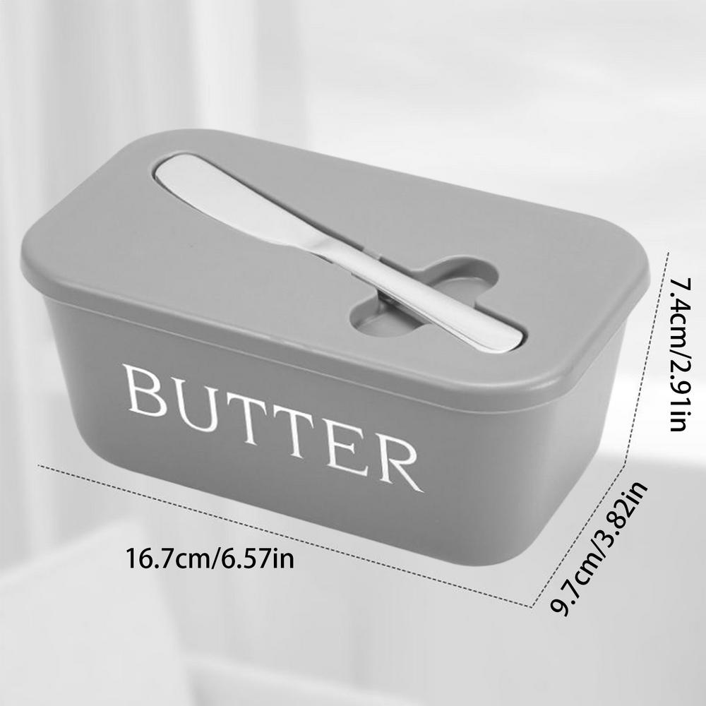 Plastic Butter Container Box Restaurant Sealed Storage Box Cheese Box With Knifes Lid Butter Slicer Butter Dish Tableware