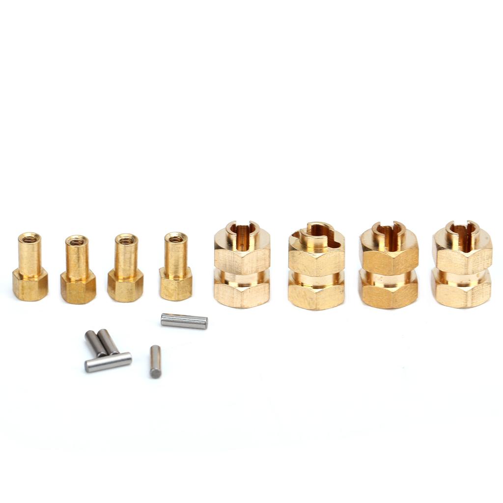 Durable Brass Wheel Hex Extended Adapter for Axial SCX24 90081 124 RC Crawlers Accessories