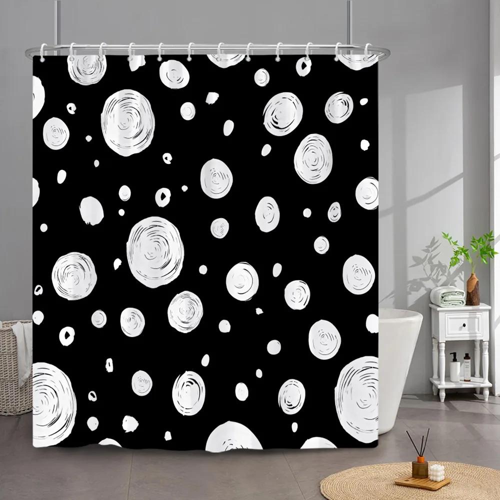 Simple Line Geometric Modelling Shower Curtain Modern Creative Art Home Bath Curtains Polyester Fabric Bathroom Decor With Hooks