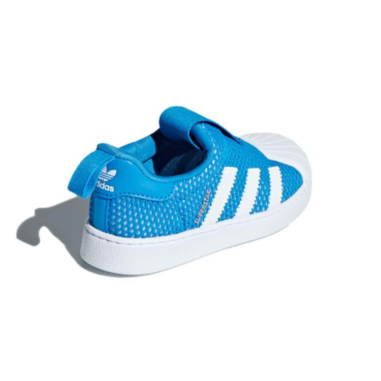 Adidas Originals Superstar Series 360 Comfortable Versatile Breathable Low-Top Walking Shoes Baby Shoes Blue White B37252