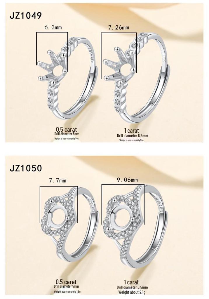 Tingxiang Versatile DIY S925 Sterling Silver Openable Ring Blanks - Multiple Styles