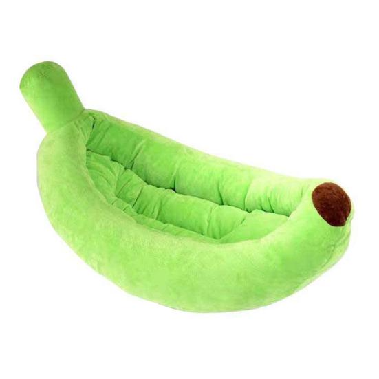 

Banana Pet House with Removable Washable Cushion Soft Plush Cat Bed for All Seasons Semi-Enveloping Pet Bed for Cats Dogs XS