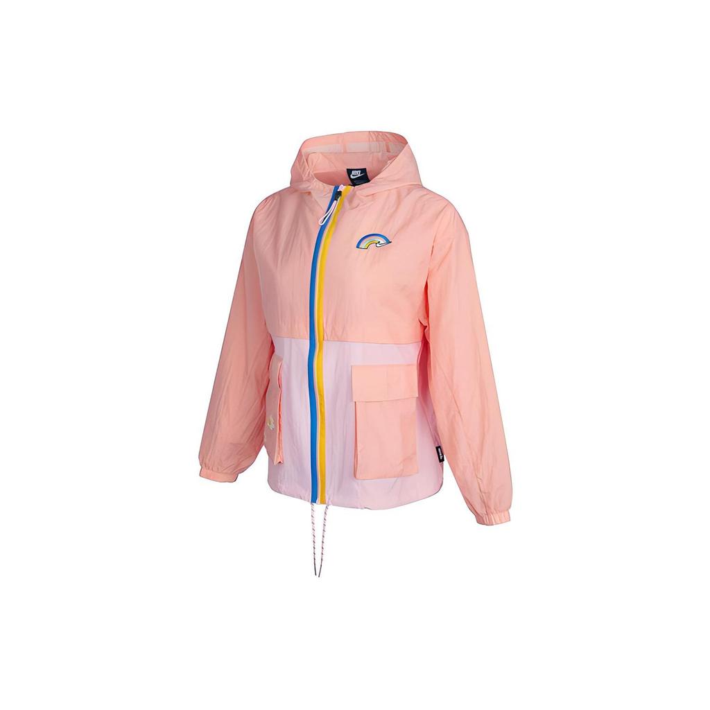 Nike Sportswear Icon Clash Embroidered Lightweight Woven Hooded Jacket Women Jackets Rave-Pink DJ5375-641