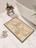 Floral Bath Mat Bathroom Floor Mats Absorbent Quick Dry Bathtub Side Carpet Non-Slip Shower Toilet Foot Rug Washable