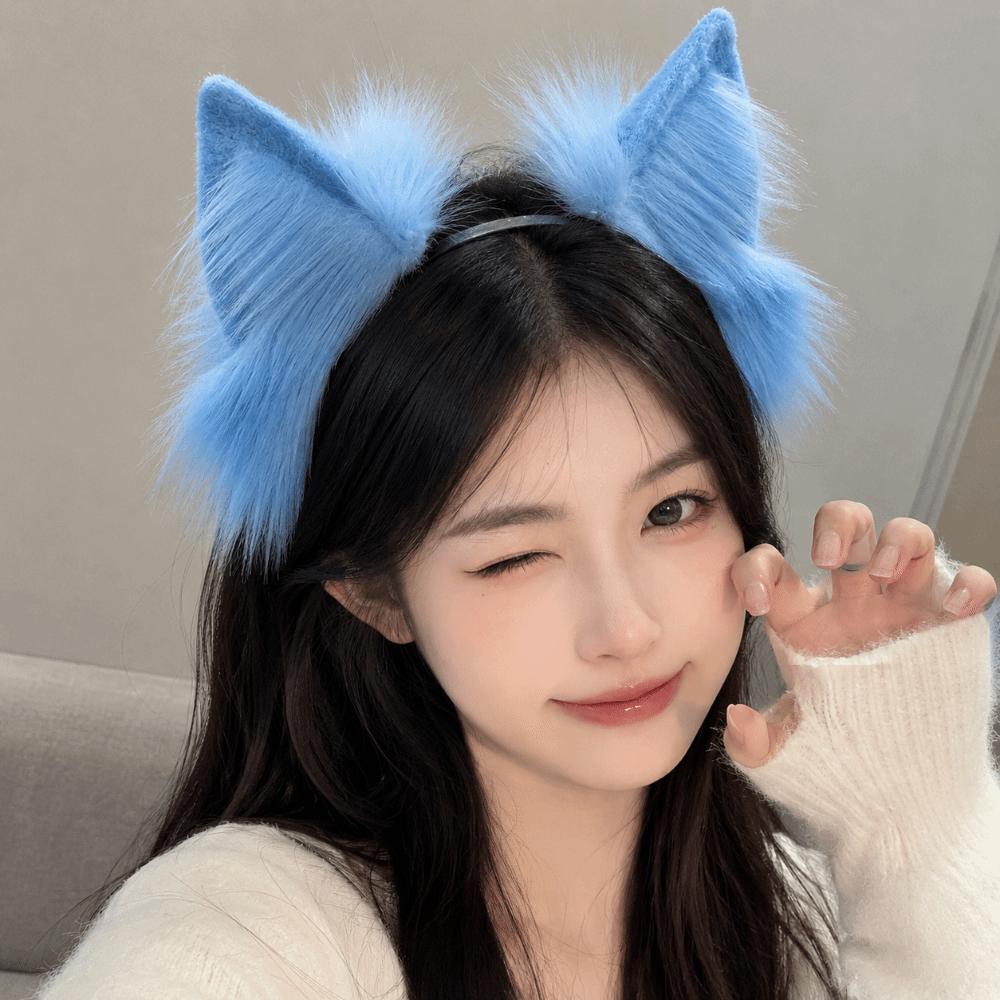 Faux Fur Cosplay Headwear Plush Animal Hair Hoop Kawaii Cat Ears Headband Anime