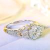 European and American Popular Ring Creative Micro Set Zircon Pair Ring Korean Diamond Ring Women's Jewelry