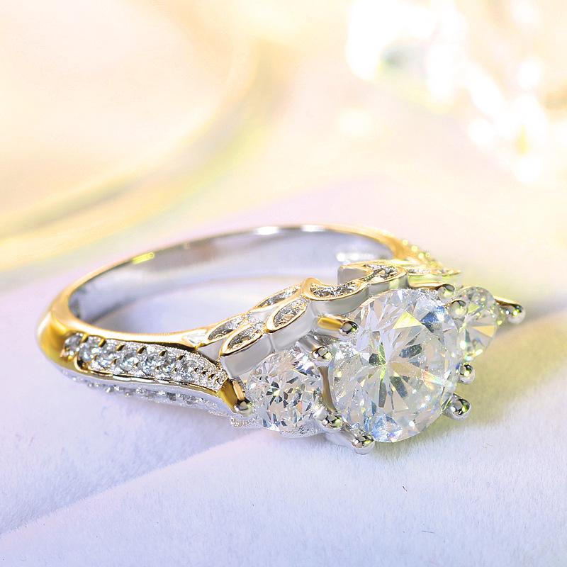 European and American Popular Ring Creative Micro Set Zircon Pair Ring Korean Diamond Ring Women's Jewelry