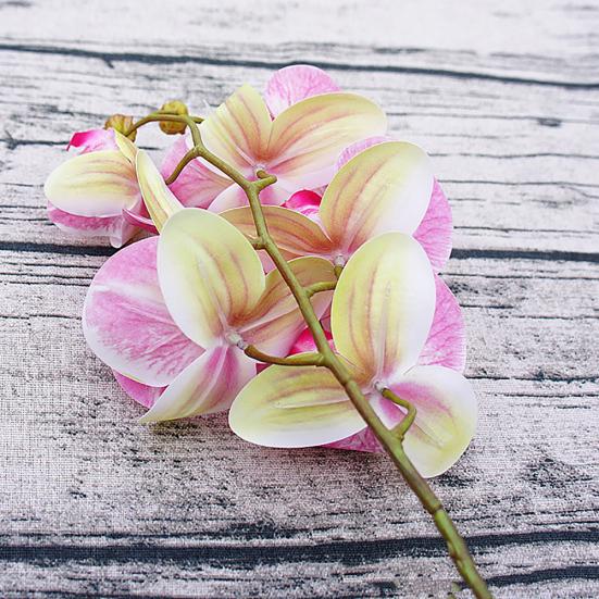 1Pc 6Heads Artificial Butterfly Orchid Silk Flower Home Wedding Party Decor