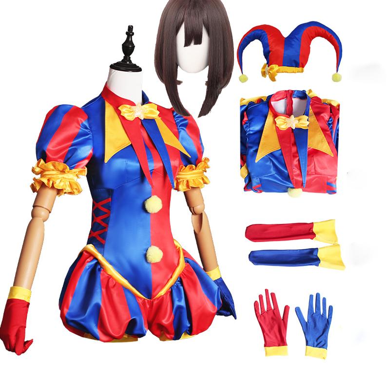 Pomni Cosplay Costumes Clown Uniform Wigs