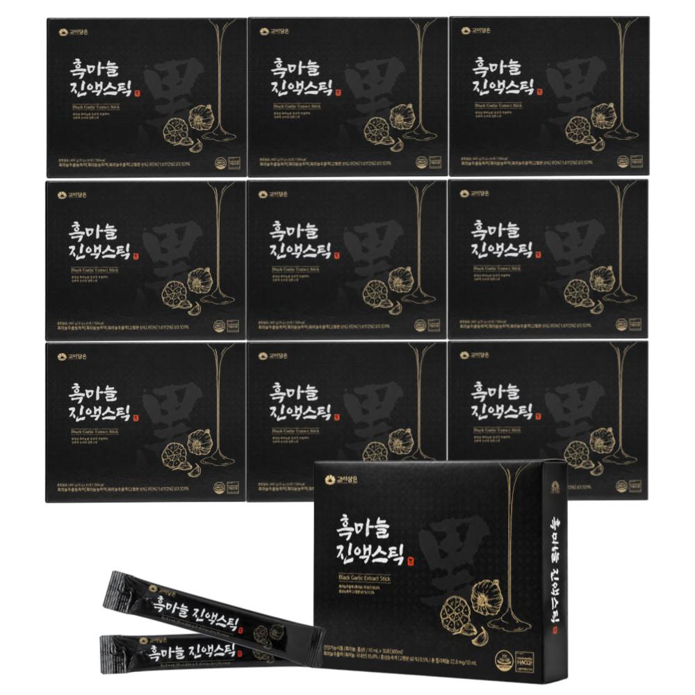 HACCP HnF Nonghyup Goidamun Black Garlic Extract Sticks, Korean Namhae Black Garlic, High Antioxidant, Gift Set, 10 Pcs