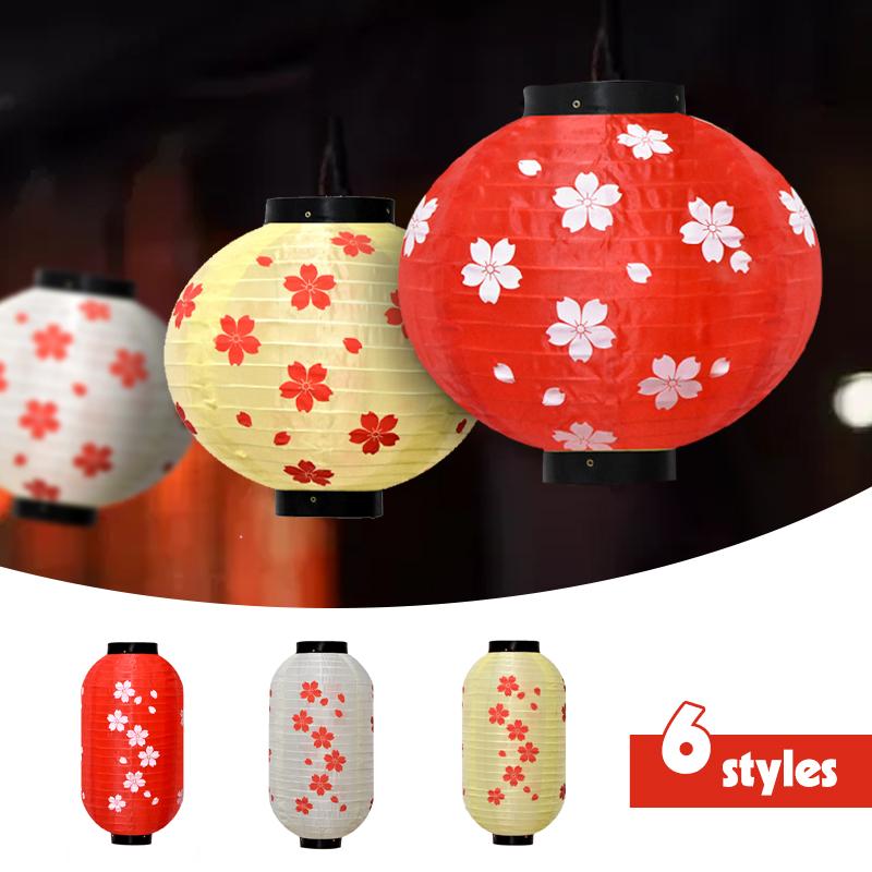 Japan Style Sakura Lantern Chinese Oriental Style Plum Blossom Silk Cloth Lantern Restaurant Wedding Party Festival Decor Gifts