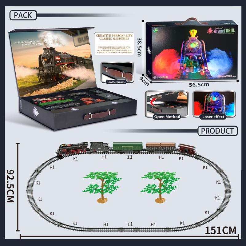 Retro Zestaw Torów Kolei Parowej - Elektryczna Zabawka dla Dzieci