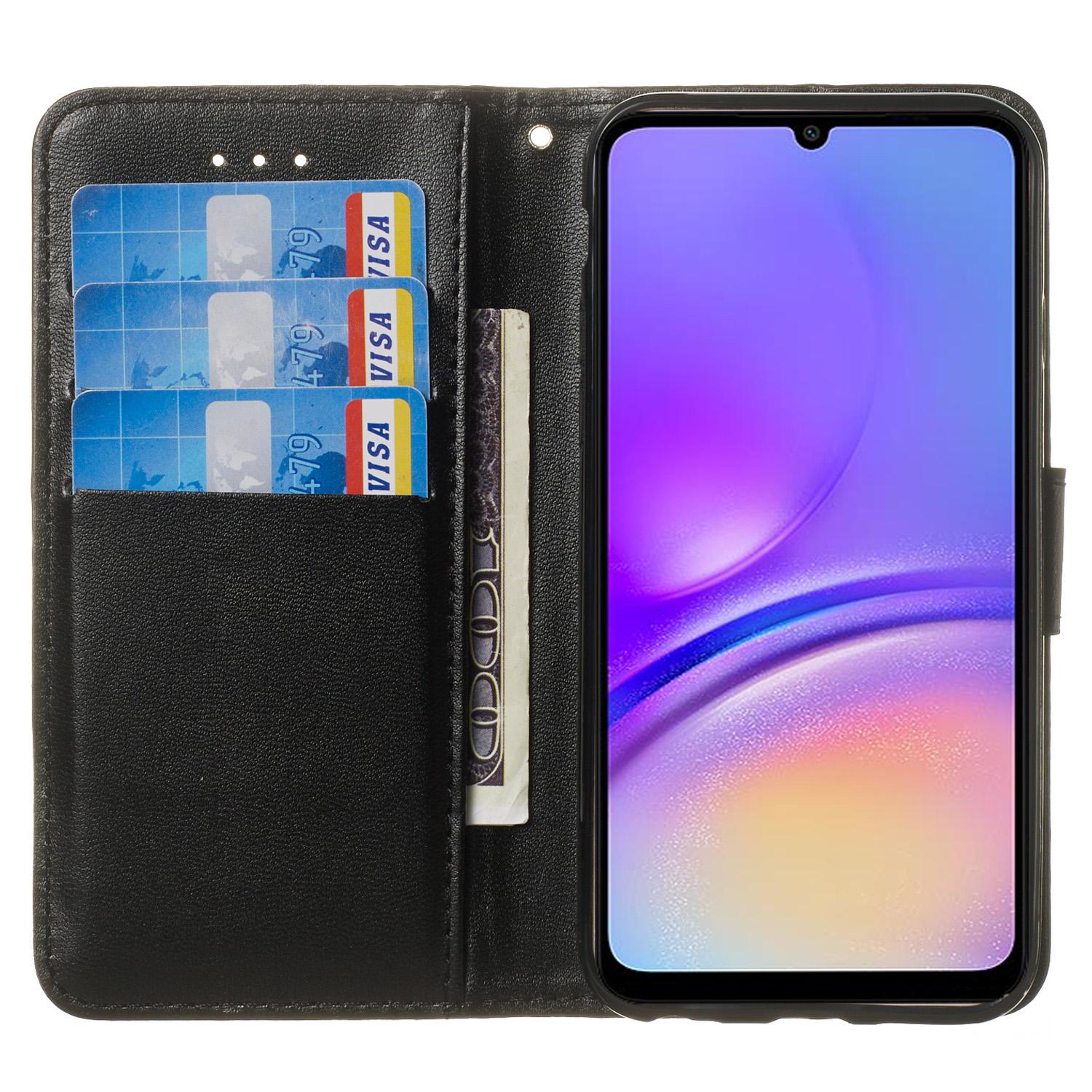 

B40 For Samsung Galaxy A15 5G Case PU Leather+TPU Wallet Stand Phone Cover Black