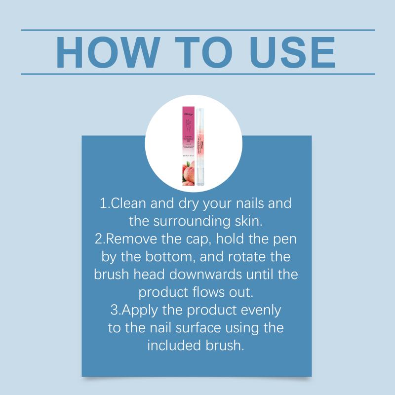 Peach Extract Nail Nutritional Oil Pen Gentle Nourishing Nail Care Oil Pen Daily Application For Nail Hydration Treatment Tools