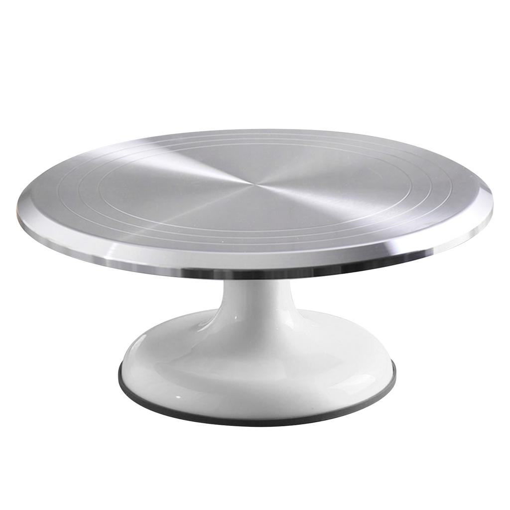 Cake Turntable Revolving Cake Stand Rounded Edges Silent Bearing Aluminum Alloy Stable for Cake Decorating Supplies