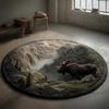 Multicolor 3D Digital Printed Quilted Round Carpet Living Room Bedroom