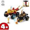 LEGO® NINJAGO 71789 Le Combat en Voiture et en Moto de Kai et Ras, Jouet Enfants Dès 4 Ans