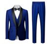 Men's 3 Piece Wedding Dress Suits Slim Fit Lapel Tuxedos Party Leisure Formal Male Suit For Groomsman Suit (Blazer+Vest+Pants)