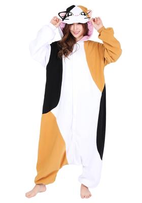 SAZAC Calico Katze Kigurumi, Erwachsenenfleece, Tier, 2872