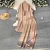 European Cross-Border Casual Knitwear Set: Women's Autumn/Winter Vest, Sweater Cardigan & Wide-Leg Pants 3-Piece