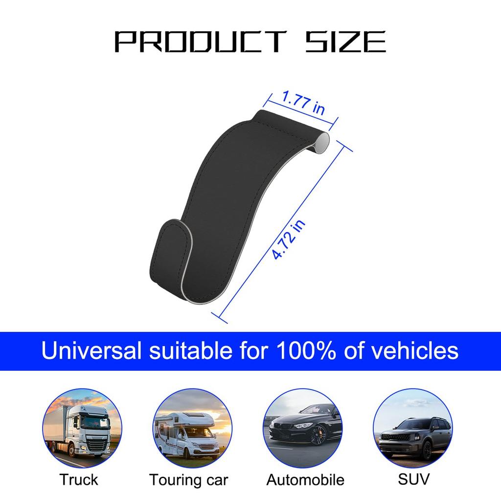 Bittwee Car Co-Pilot 2 Pcs Anti-Scratch Vehicle Passenger Seat Storage Hanger Handbag Purse Umbrella