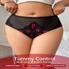 Pure & Seductive Ultra-Thin Underwear Sexy Butt-Lifting Panties Sizzling Lip Print Embroidery See-Through Mesh Solid Pattern