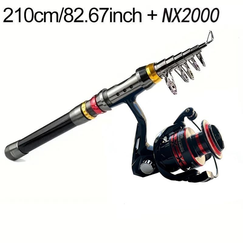 Carbon Fiber Telescopic Fishing Rod and Reel Combo Short Sea Rods Spinning FIshing Pole Superhard 1.8M 2.1M 2.4M 2.7M 3.0M 3.6M