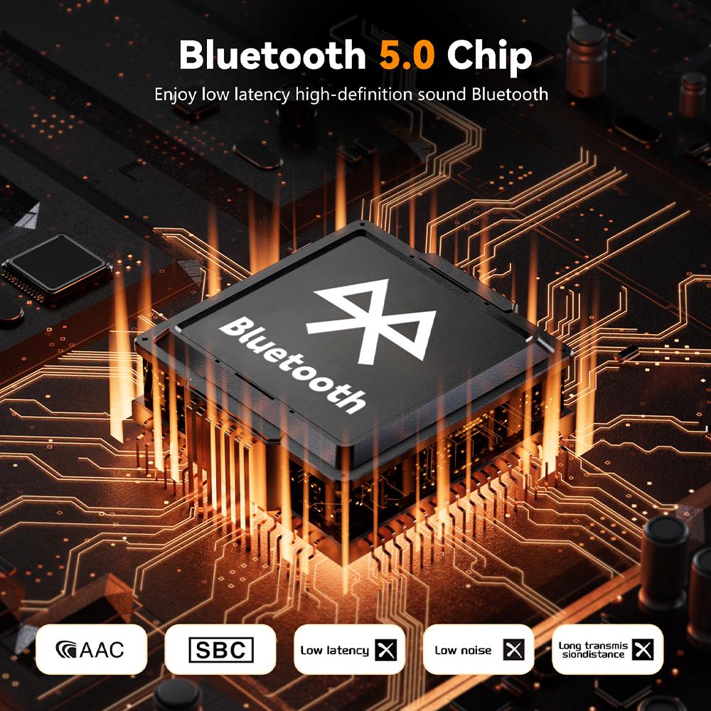 Bluetooth 5.0 Mini Amplifier Hi-Fi Stereo Dual Channel Home Audio TPA3116 Chip Support AUX Power Amplifier 50+50W U.S. Plugs