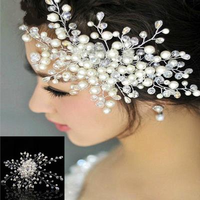 Perlen Strass Hochzeit Haarkamm für Frauen Kristall Haarschmuck Braut Kopfschmuck Haarschmuck