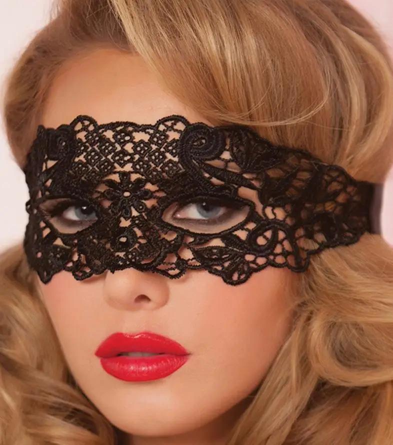 3pcs-Exotic Apparel Lingerie Women Hollow Lace Eye Mask Accessories Goggles Night Club