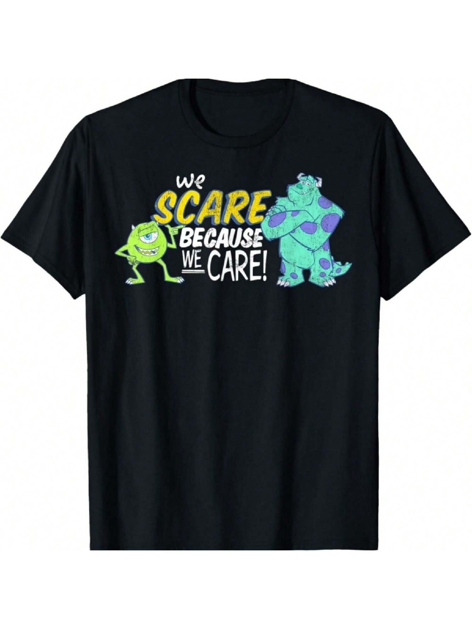 Pixar Monsters, Inc We Scare Because We Care Logo T-Shirt S разноцветный