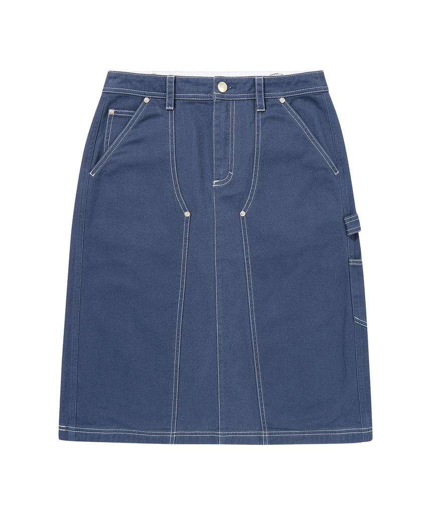 Syupeodeulai W Long Carpenter Skirt Dark Indigo