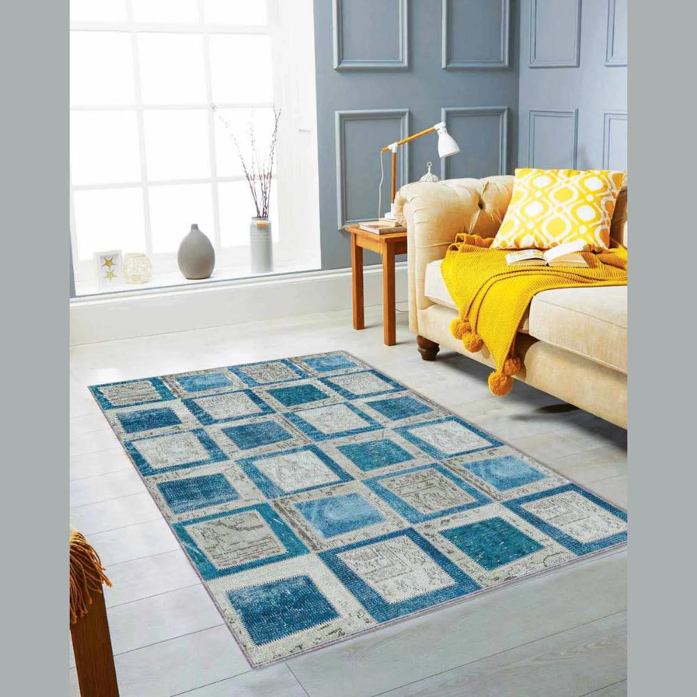 

Бирюзовый лоскутный декоративный ковер 80 x 120 cm бирюзовый