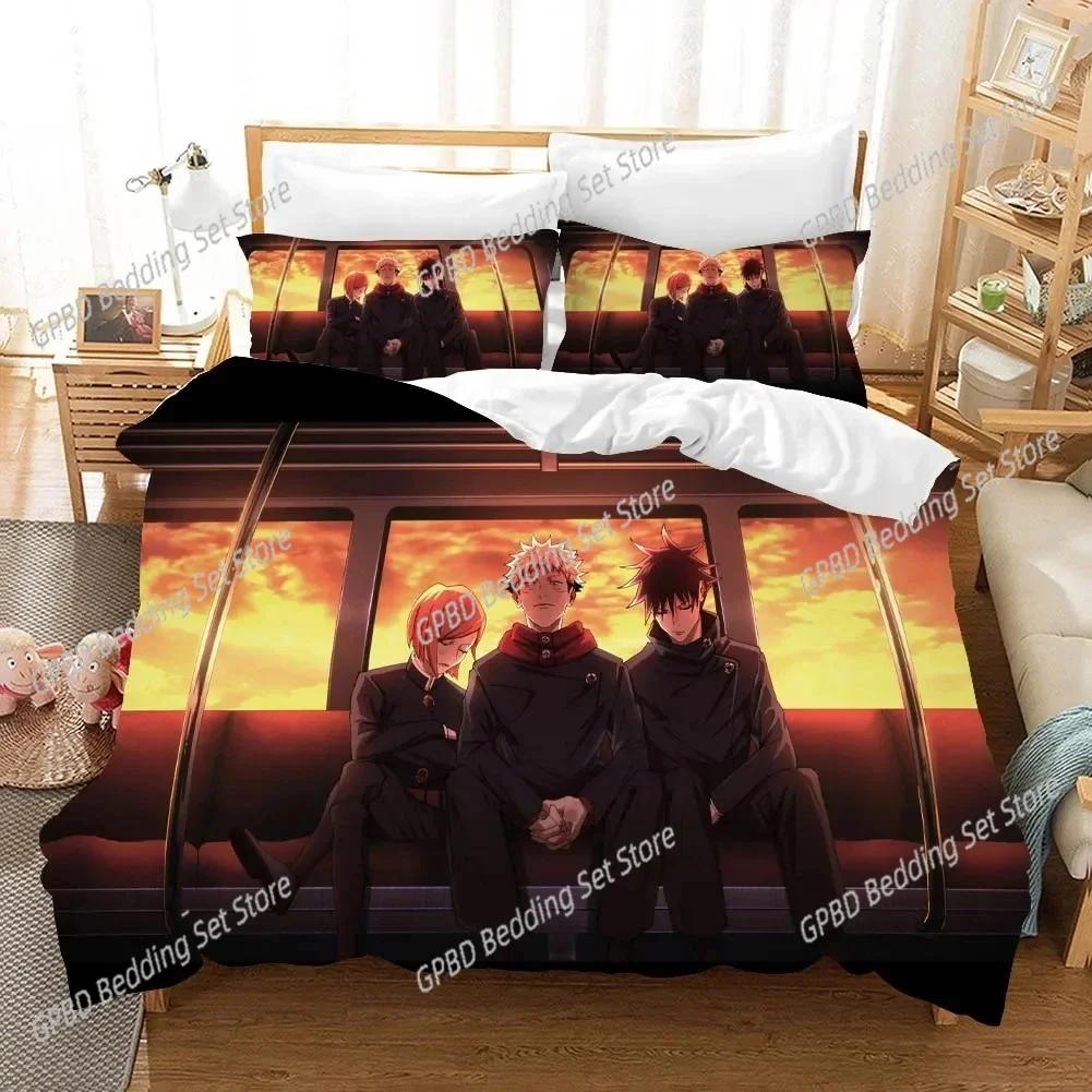 J-Jujutsu K-Kaisens Japan Famous Anime Bedding Set Bedroom Soft Modern Bedspreads Comefortable Duvet Cover Quilt Cover And Pillowcase