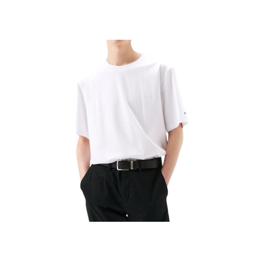 Tommy Hilfiger Loose Comfortable Short Sleeve T-Shirt Men Tops White MW38924-YCF